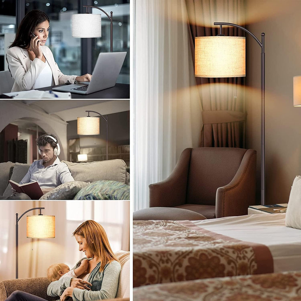 Brown Arc Floor Lamp with LED Bulb S65884