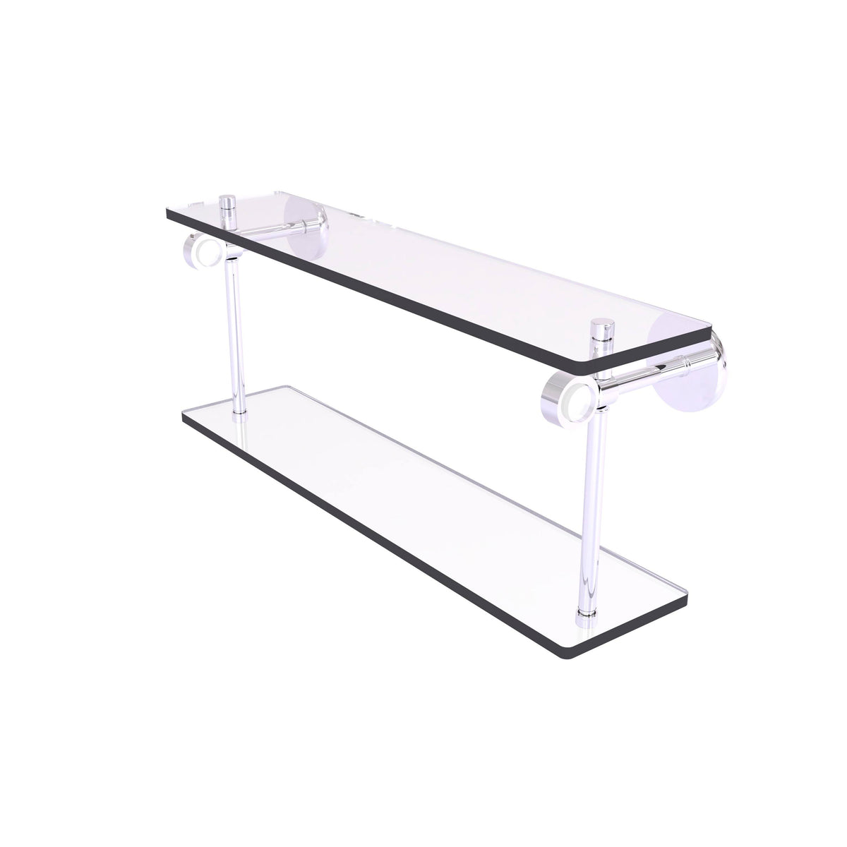 22 in. Two Tiered Glass Shelf Polished Chrome M7953