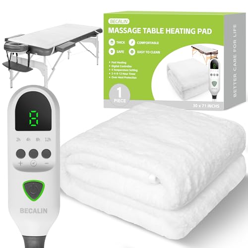 Massage Table Warmer Heating Pad with Timer, 9 Heat Settings, 30" x 71" Y579