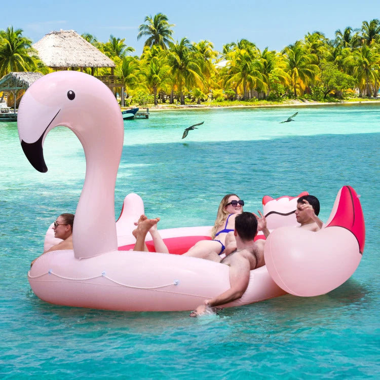 6 People Inflatable Floating Island with 6 Cup Holders D517320
