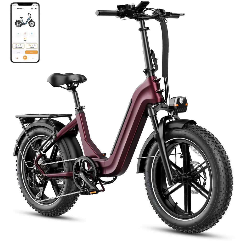 Folding Electric Bike with 48V 14.4AH Removable Battery, 20 x 4.0 Fat Tire Step-thru R62544