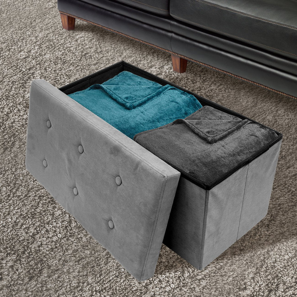 Collapsible Folding Storage Bench Ottoman with Cover D14732