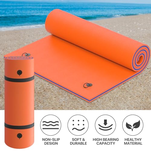 7 x 3 Ft Floating Water Mat XPE Foam Orange L90334