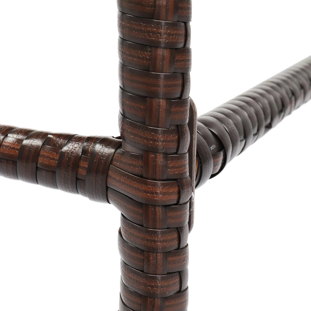 Brown Gradient Wicker Rattan Bar Stools with Footrest T780
