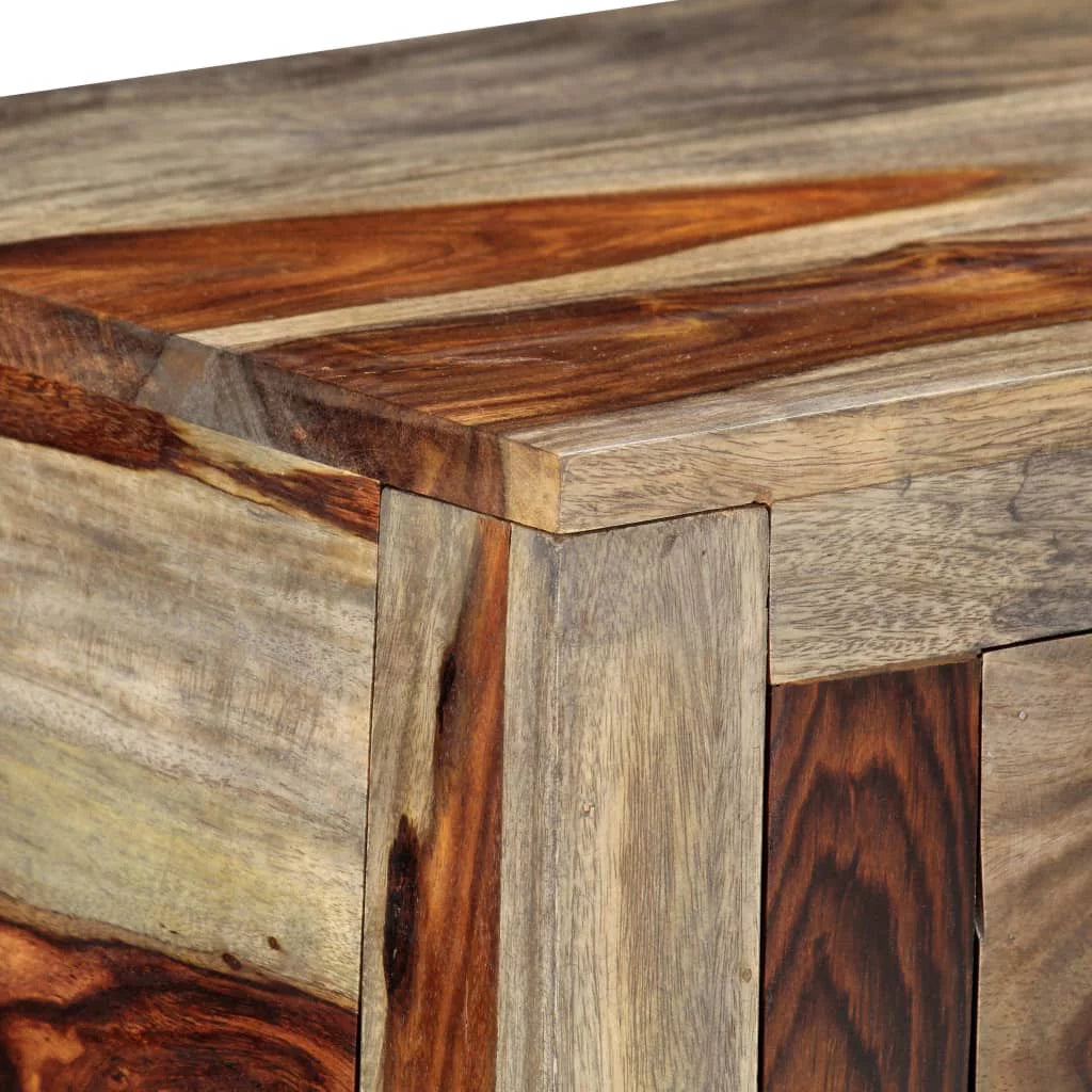 Solid Sheesham Wood Console Table with 3 Drawers F479676