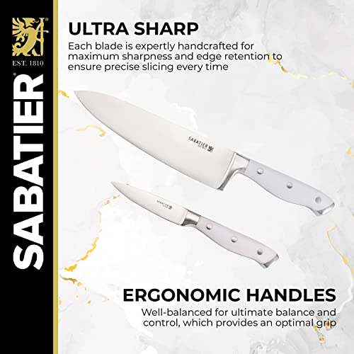 15-Piece High-Carbon Stainless Steel Forged Knife Block Set with Built-in Sharpener R4594