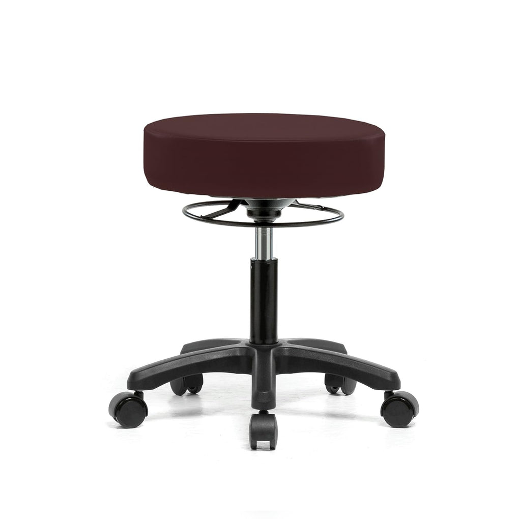 Height Adjustable Rolling Stool Gray Vinyl Z25638