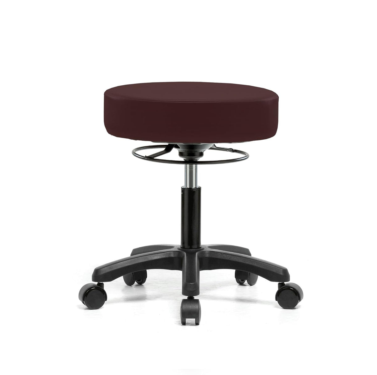 Height Adjustable Rolling Stool Gray Vinyl Z25638