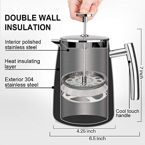 50-Ounce Stainless Steel French Press Coffee Maker A81683