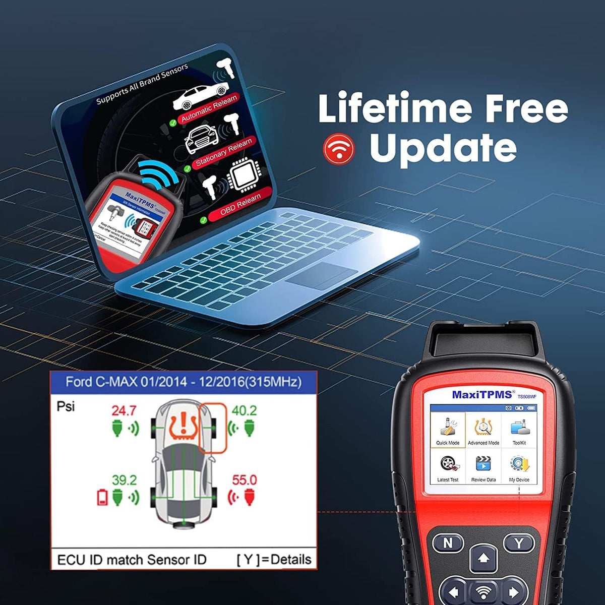 TPMS Relearn Tool, Wi-Fi Version, TPMS Programming Tool X914488