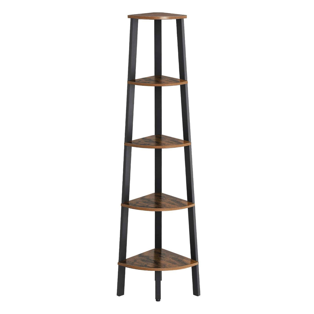 5-Tier Corner Bookcase with Metal Frame W403630