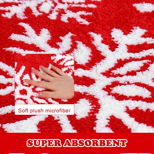 Red White Snowflake Toilet Seat Cover S39230