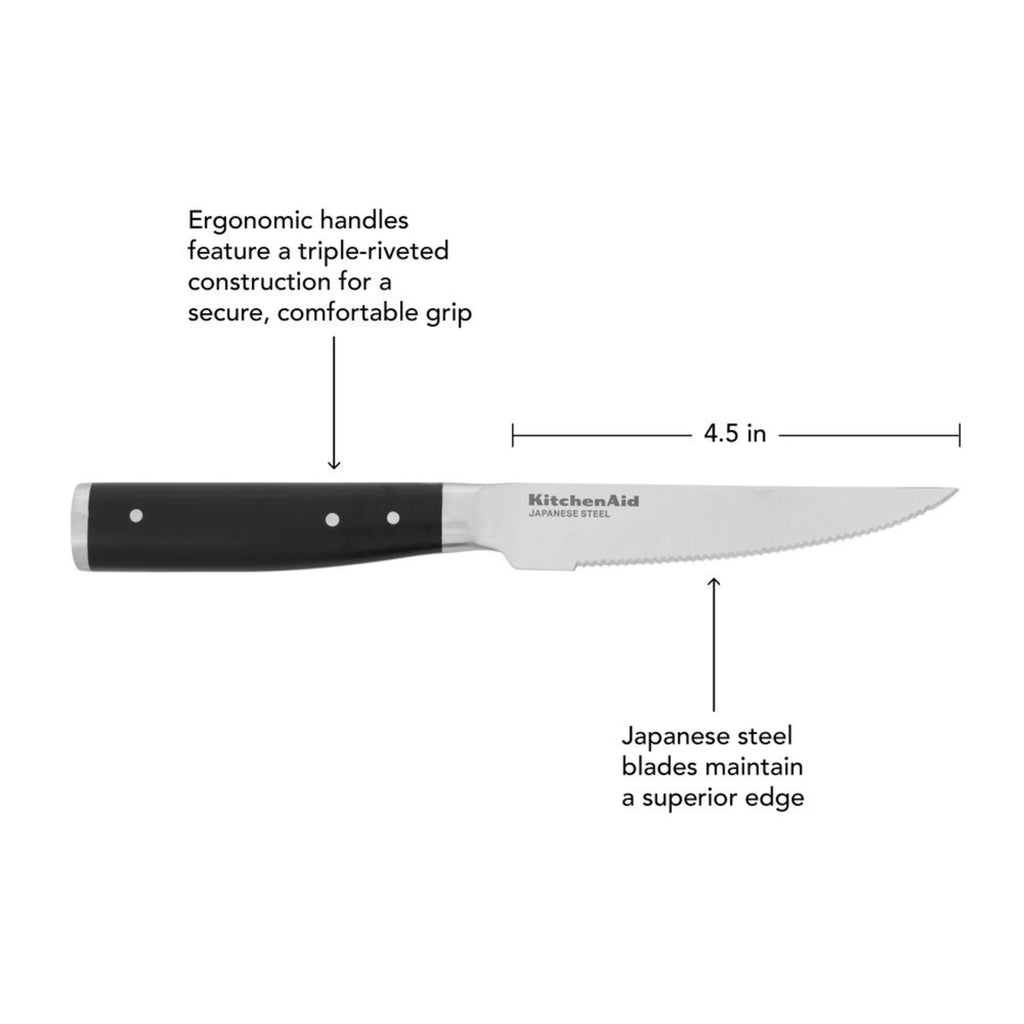 Black 4-piece Forged Steak Knife Set R39762