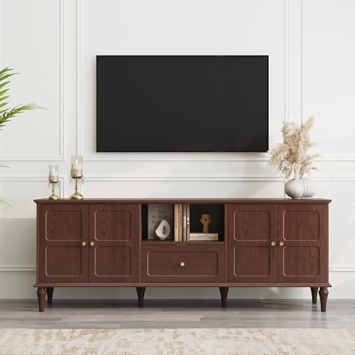 67'' Mid-Century Modern TV Stand with Storage Drawer and Doors H90666
