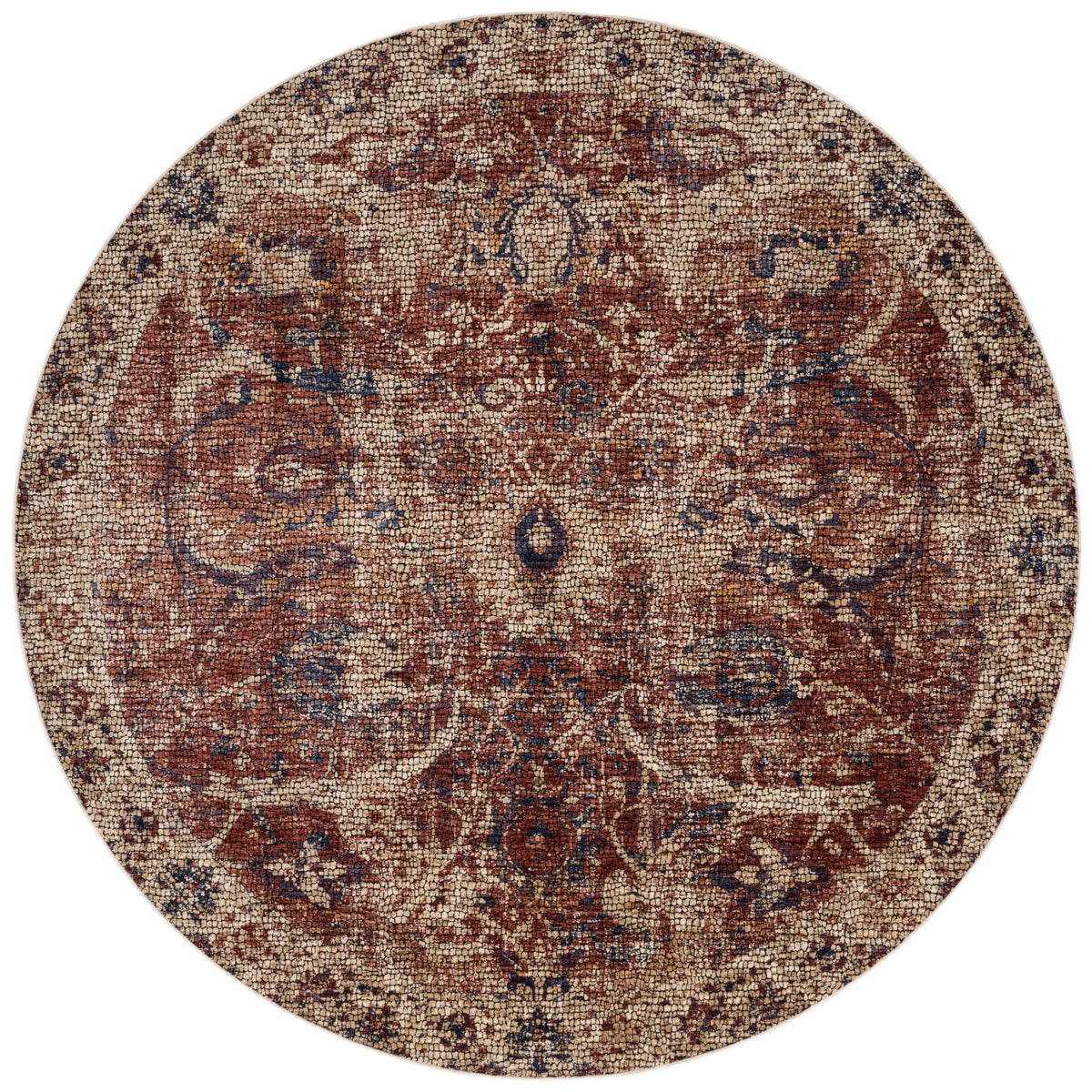 Red Beige 9'6 x 9'6 Rug J950