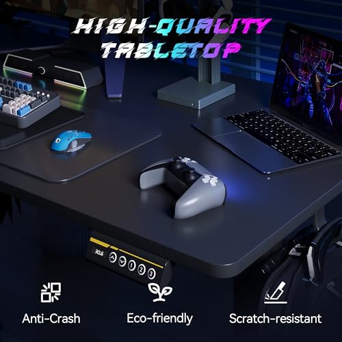 Adjustable Height Electric Standing Desk with Lockable Wheels D470035