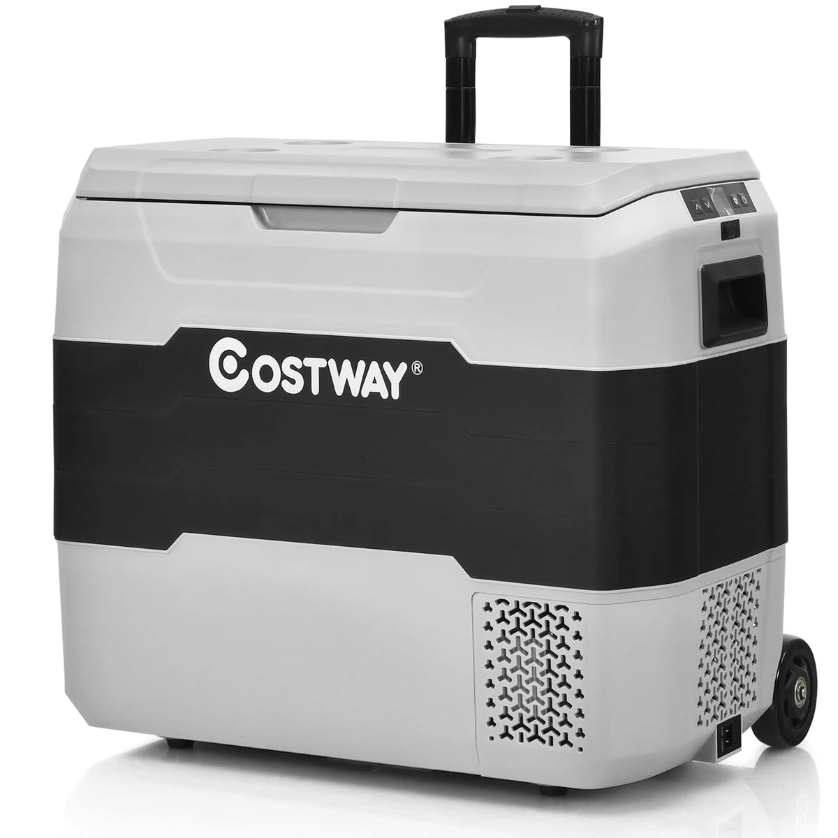 Portable Dual-Zone Car Refrigerator White B66424