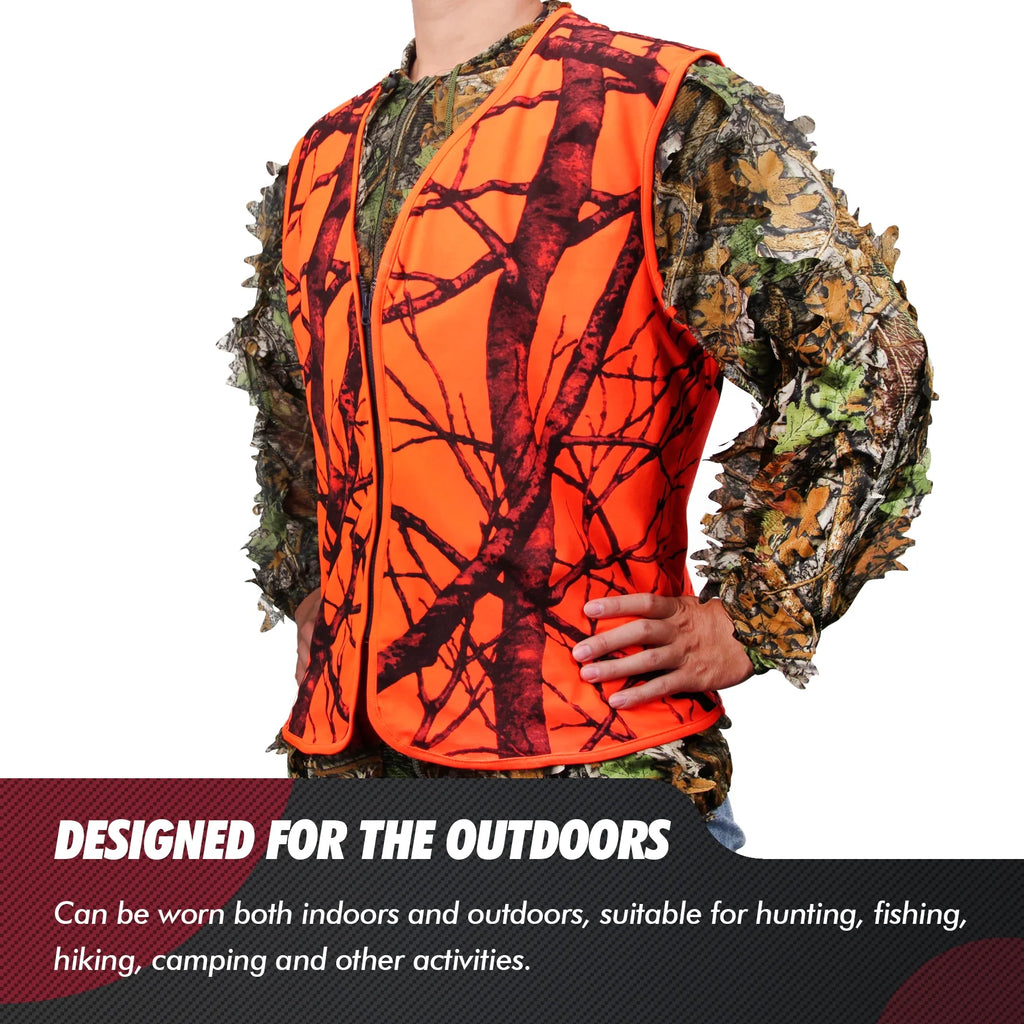 Orange Lightweight Hunting Vest with Zipper Closure (M) S3861