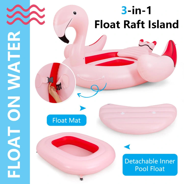 6 People Inflatable Floating Island with 6 Cup Holders D517320