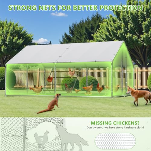 Large Metal Chicken Coop with Anti-UV Cover M394