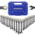 22-piece Ratcheting Wrench Set with 180° Flex Head, Anti-Slip Tooth, Metric 6-18mm & SAE 1/4-3/4", Black Electrophoretic Coating N9344