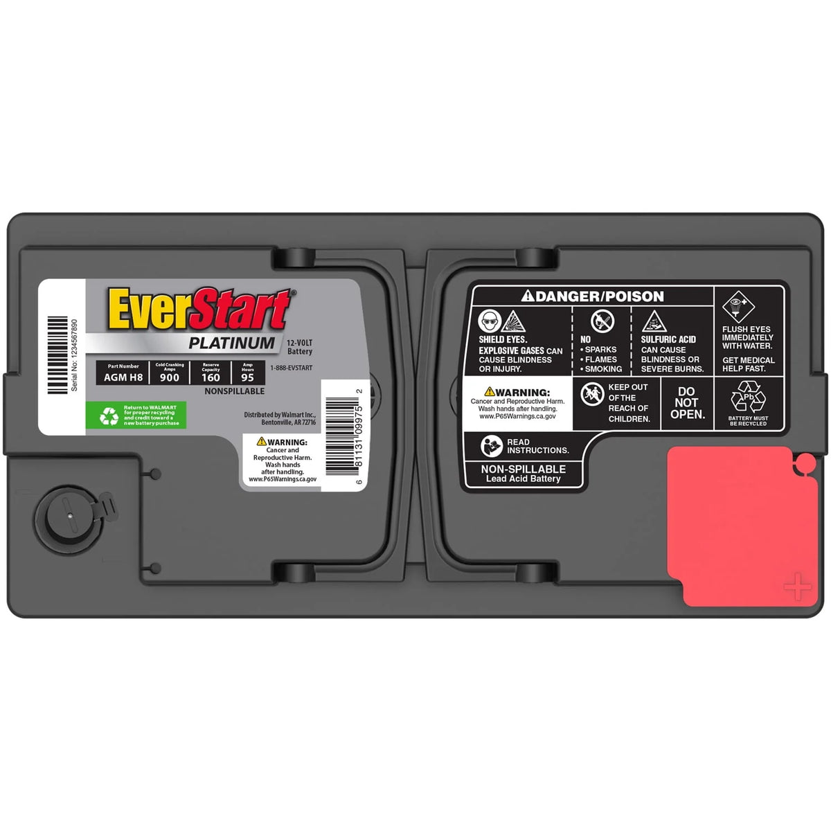 Group Size H8 AGM Battery, 12 Volt, 900 CCA E453