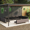 12 Piece Patio Lounge Set with Cushions Poly Rattan Dark Gray T3070