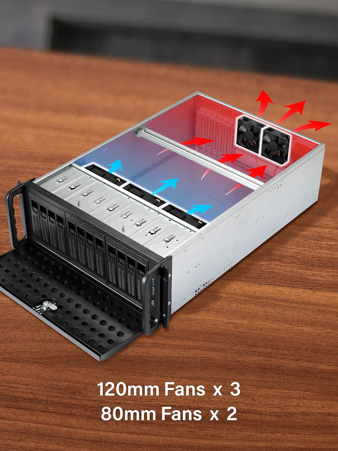 2U Rackmount Server Case 4 Bay 3.5 HDD Metal F196