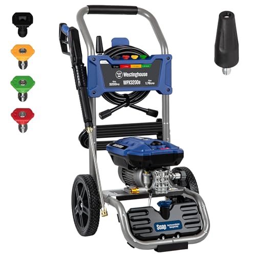 Electric Pressure Washer, 3400 Max PSI, 2.0 Max GPM, Brushless Motor, Onboard Soap Tank, Spray Gun and Wand, 5 Nozzle Set H56735