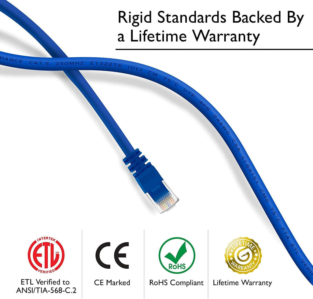 Cat5e Ethernet Patch Cable 1 Foot Blue T734084