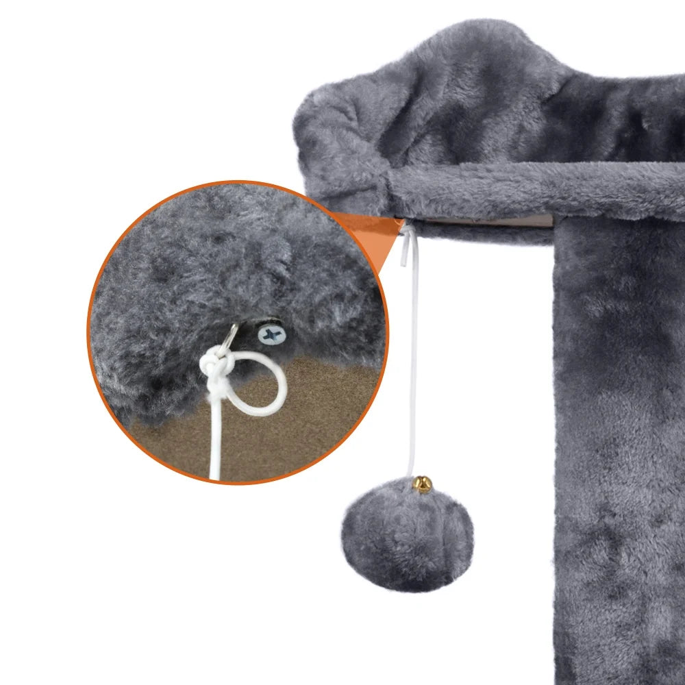 Dark Gray Cat Tree Condo with Scratching Post Tower I12483