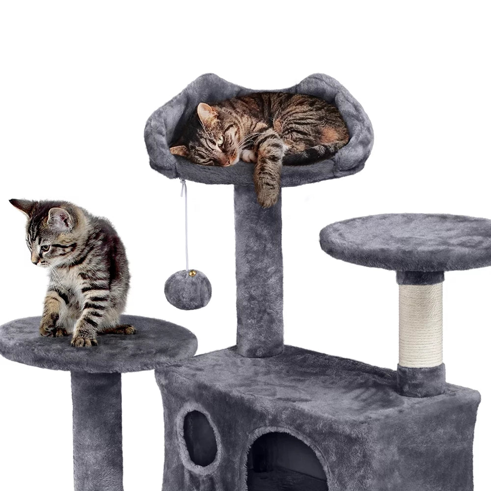 Dark Gray Cat Tree Condo with Scratching Post Tower I12483