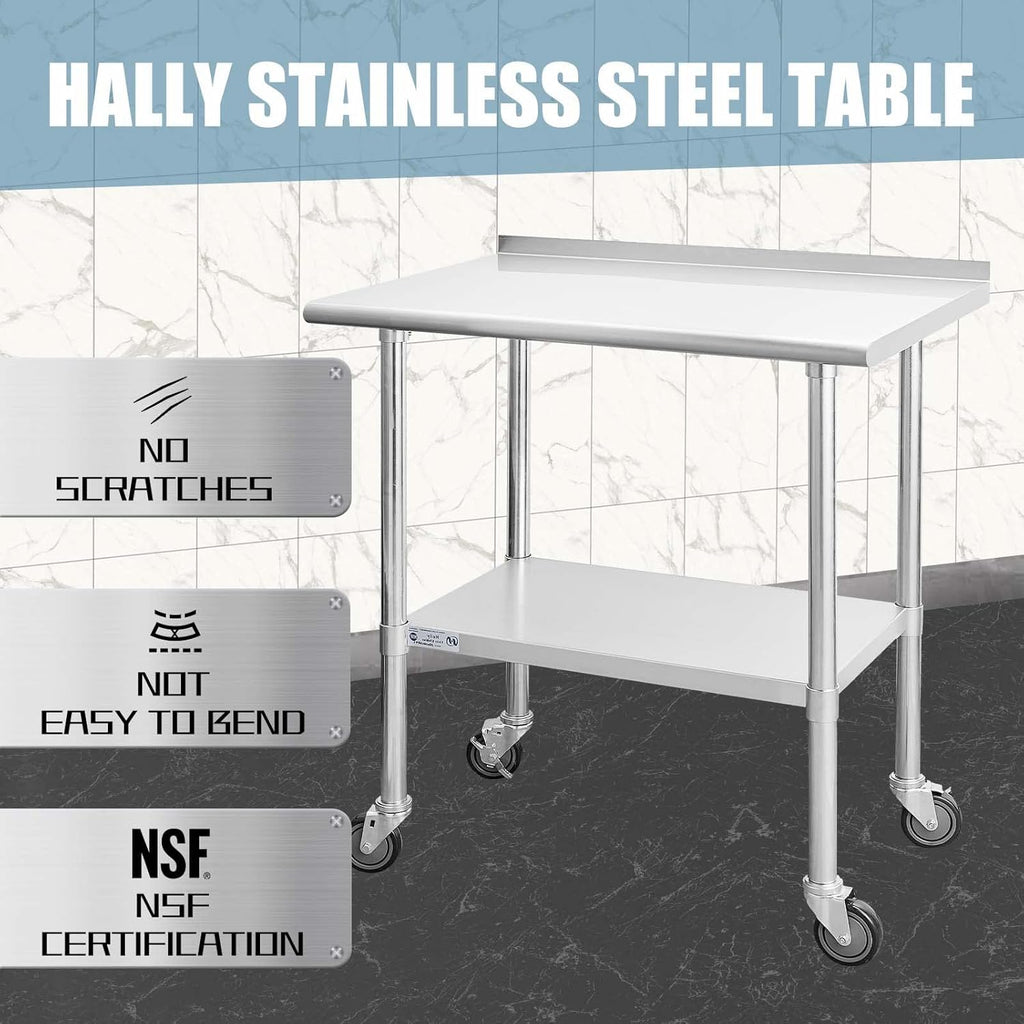 Stainless Steel Table 24 x 30 Inches with Caster Wheels U333364