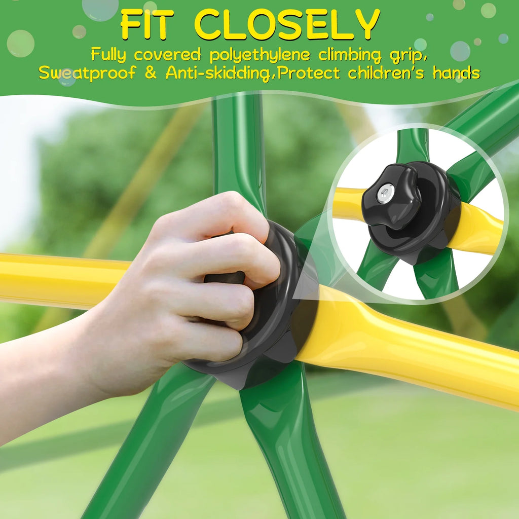Yellow+Green 10FT Climbing Dome with Hammock B980102