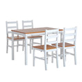 5 Piece Solid Pine Wood Table and High Back Chair Dining Set V212