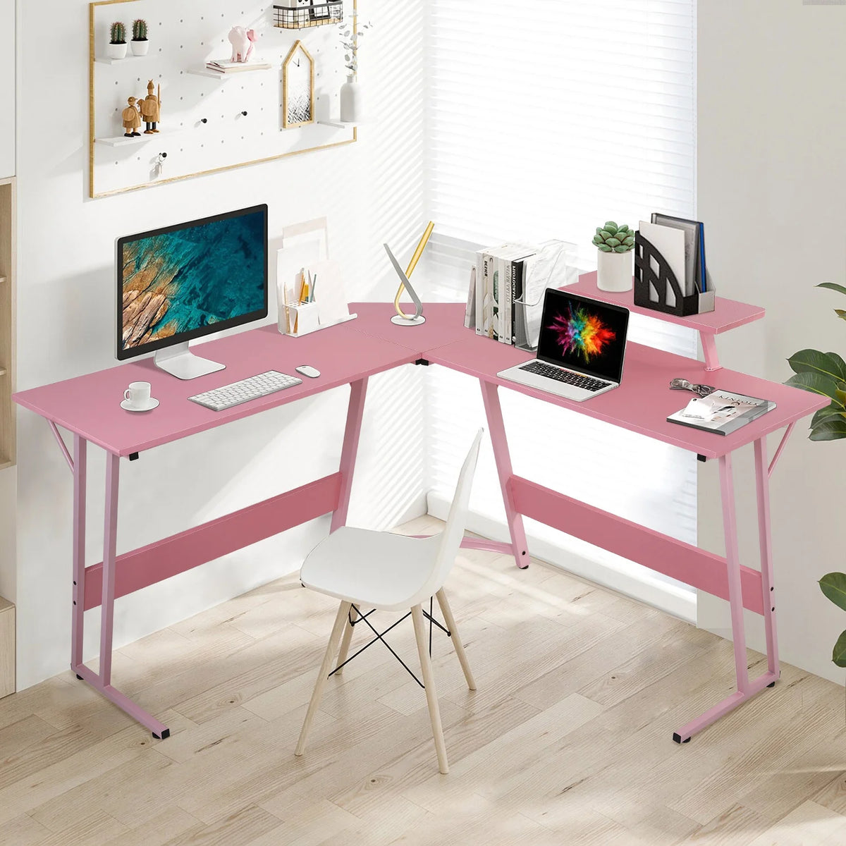 Pink 51 Inch L Shaped Corner Desk C130139