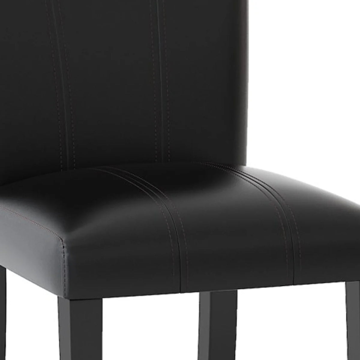 Black Vegan Faux Leather Wood Side Chair, Set of 2 C341462