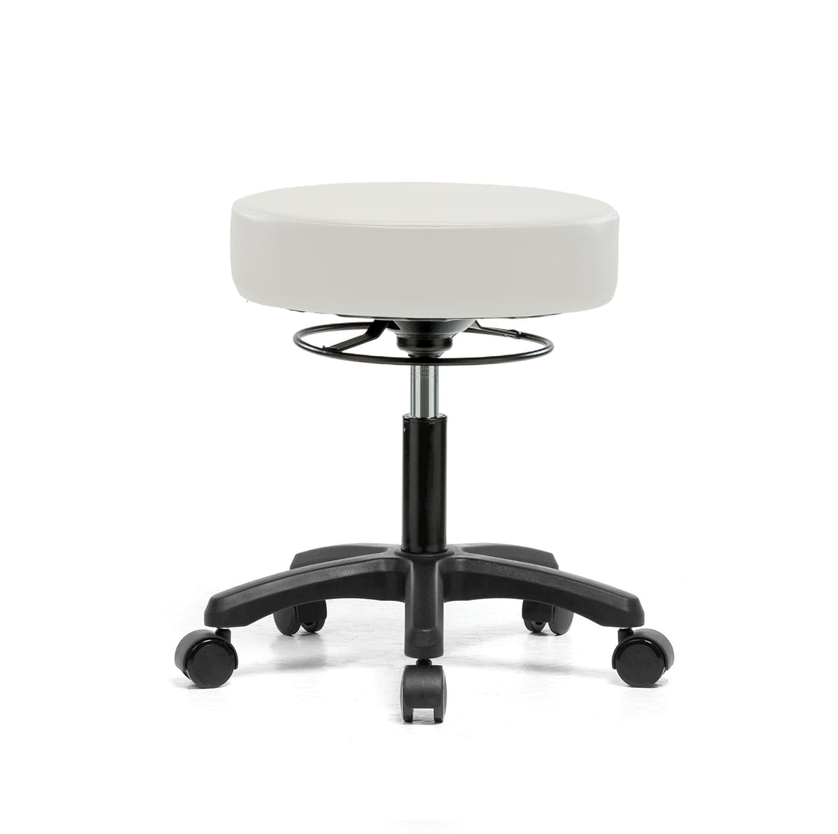 Height Adjustable Rolling Stool Gray Vinyl Z25638