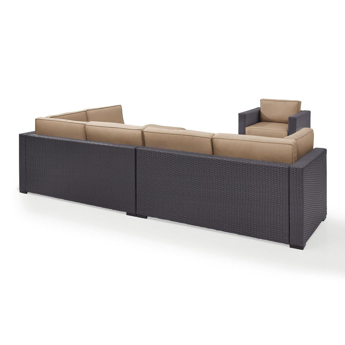 6Pc Outdoor Wicker Sectional Set with Fire Pit E42549