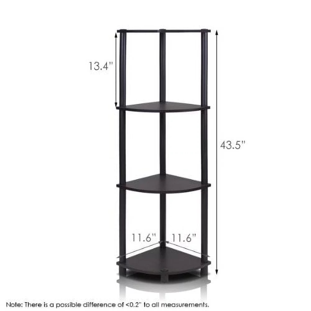 4-Tier Corner Shelf, Espresso/Black K669
