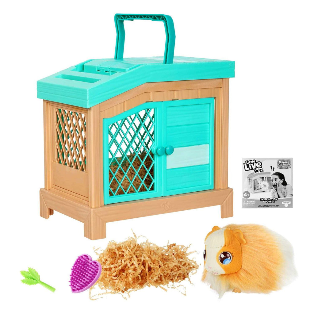 Interactive Mama Guinea Pig and Hutch with 3 Babies J15424