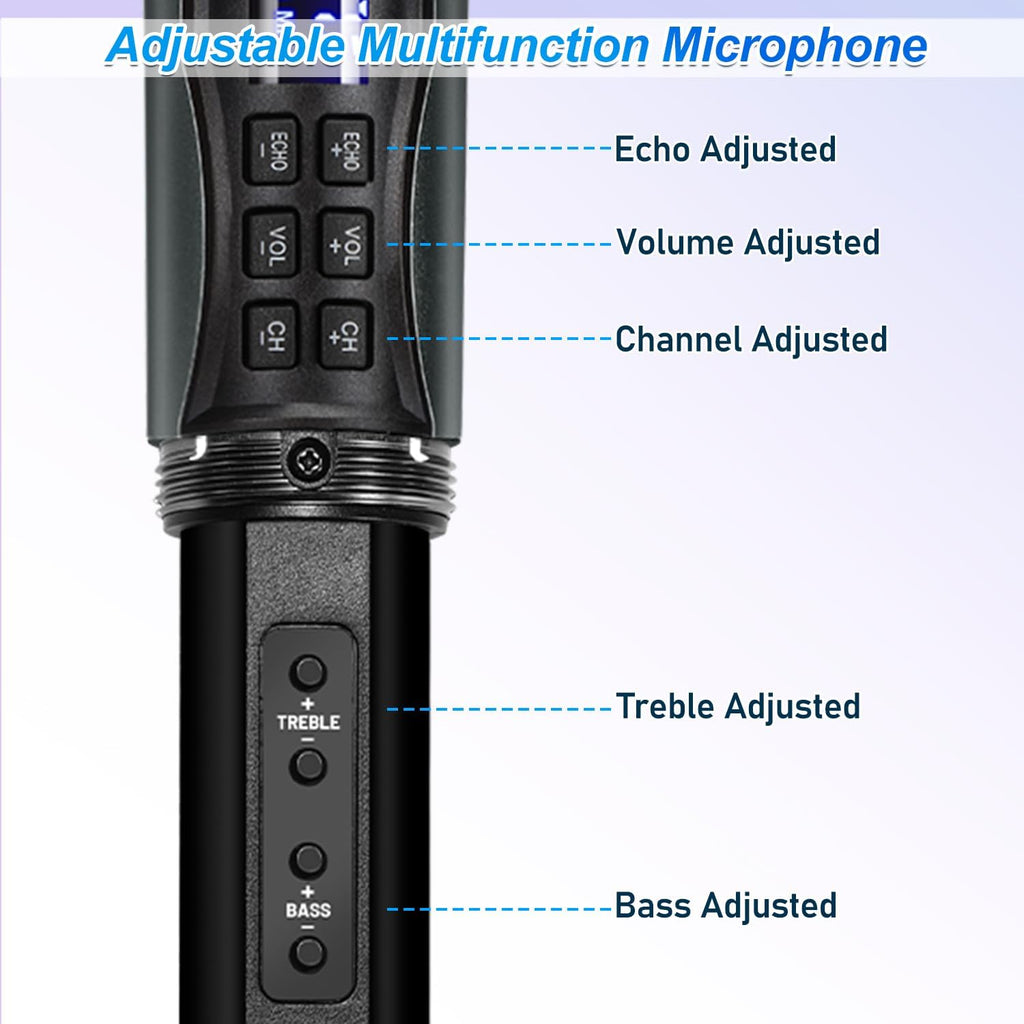Wireless Handheld Dynamic Cordless Microphone with Rechargeable Bluetooth Receiver, UHF 200 FT Range, 6.5mm/3.5mm Output M9405