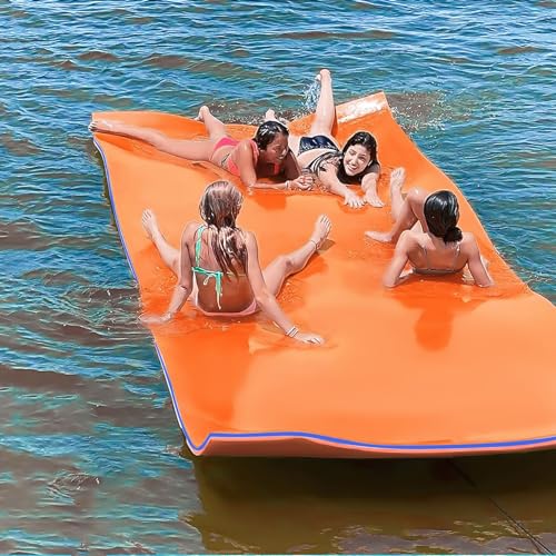 7 x 3 Ft Floating Water Mat XPE Foam Orange L90334