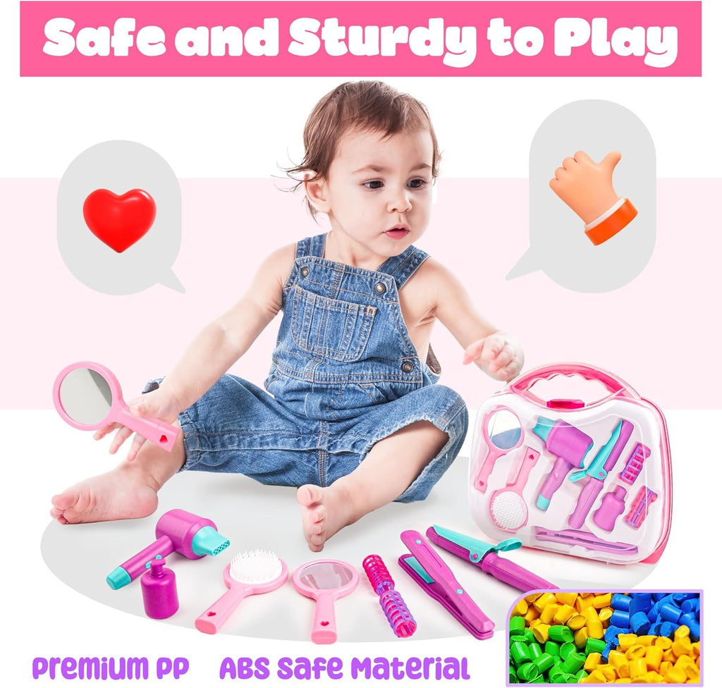 Kids Hair Salon Toys with Carrying Case L9347