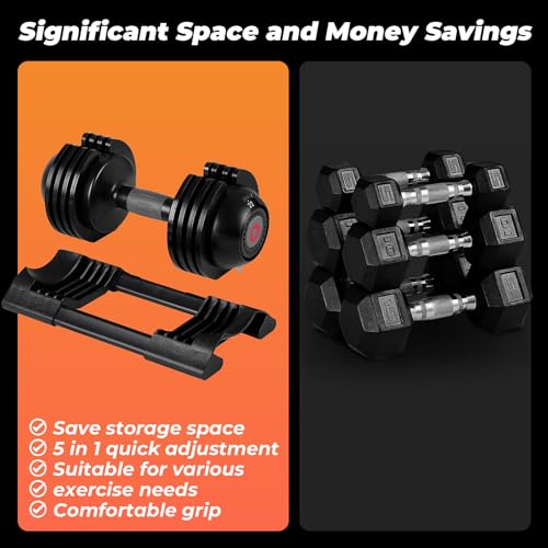 Adjustable Dumbbells with Anti-Slip Metal Handle T79662
