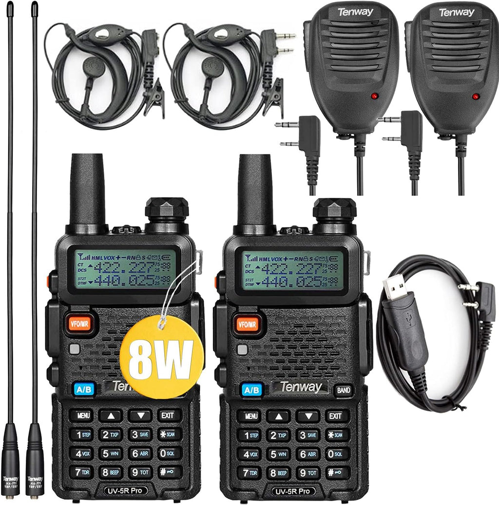 8W Dual Band Two Way Radio with Speaker Mic and Antenna 2Pack S490059