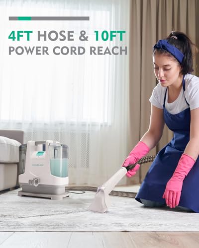 Portable Carpet Spot and Upholstery Cleaner, Lightweight Handheld Deep Cleaner Machine, White & Light Grey X682016