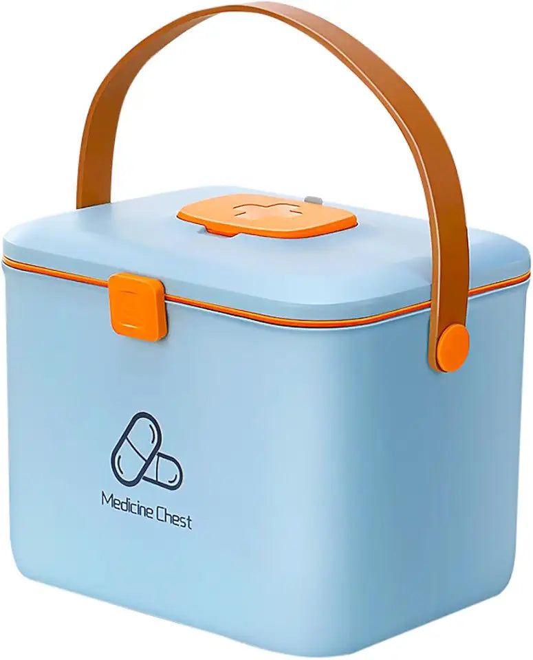 Blue Double-Layer Medicine Box M140