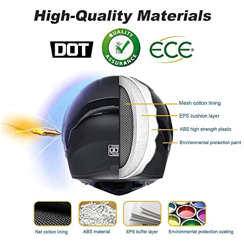 Bluetooth Modular Motorcycle Helmet, DOT Approved Flip Up Full Face Dual Visor Helmet with Dual Speakers and Microphone B32540