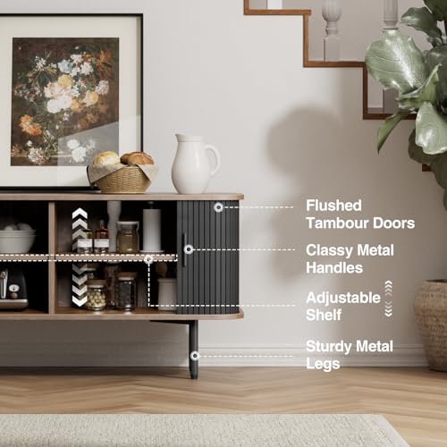 Black Cabinet with Sliding Door U56588